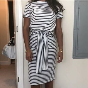 ASOS striped tie waist midi dress